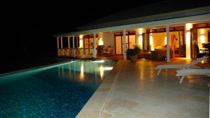 Evening at Coccoloba Villa in Nevis, West Indies