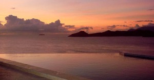 The Evening View to St Kitts from Coccoloba Villa on Nevis