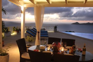 Dinner at Coccoloba villa on Nevis
