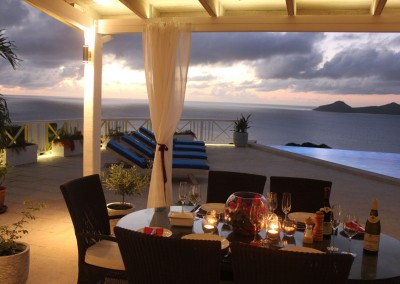 Dinner at Coccoloba villa on Nevis