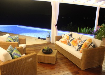 Outdoor living at Coccoloba villa on Nevis, West Indies