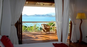 The View from the Master Bedroom at Coccoloba villa in Nevis, Caribbean